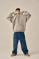 OVERSIZED MINI LOGO HOOD - GRAY
