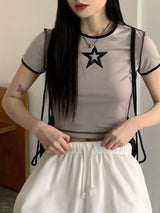 ホルプスターオーバーロック半袖クロップドTシャツ / Holp Star Overlock Short Sleeve Cropped T-shirt