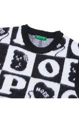 Hope Checker-Board Knit Vest_Black (6678732931190)