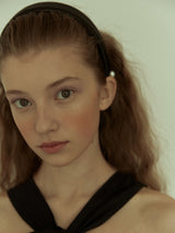 Black Satin Headband (6611830472822)