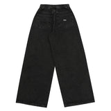 ブラックオーバーサイズポイントデニムパンツ