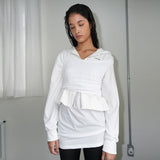 レイニークロップフーディージップアップ / RAINY CROP HOODIE ZIP UP (WHITE,GREEN-BLUE)