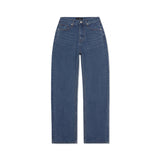 Womans Signature Stud Straight Fit Denim Pants Indigo