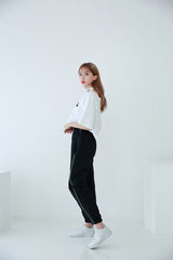 チョーカーショートスリーブクロップTシャツ / TOP(6656) Choker Short Sleeve Crop Tee