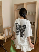 Balletcore Ribbon Loose Fit Short Sleeve Tee