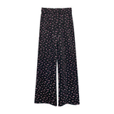 Vintage flower banding casual pants