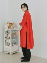 ユニセックスワイドスリーブロングシャツ/unisex wide sleeve long shirts red