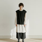 ボタンベスト / unisex button vest black