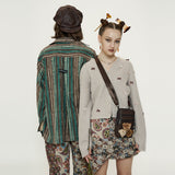 Finger Hole Ribbon Cardigan [Beige]