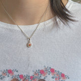 タイニーピンクローズネックレス