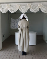 Shirring trench coat khaki