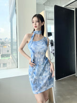 995. Mesh unbal scarf mini ops (2color)
