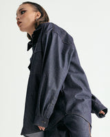 UNISEX DENIM POCKET SHIRT JACKET W - INDIGO BLUE (6636055593078)