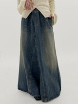 ビンテージデニムマクシスカート / Vintage Denim Maxi Skirt (Banding)