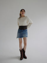アンバランスデニムスカートプリーツ / no.802 Unbalance Denim Skirt Pants