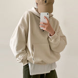 [BELLIDE MADE] Loose fit point embroidered hoodie