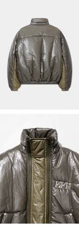 Unisex Zipped Duck Down Padding (Olive Khaki)