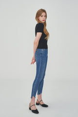 スパンデックススリットヘムスキニージーンズ/SPANDEX SLIT HEM SKINNY JEAN [6878]