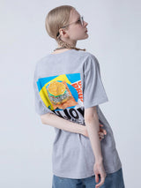 [ENJOY YOUR MEAL] HAMBURGER 1/2 T-SHIRT_GRAY (6582790783094)