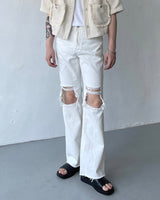 ミュファダメージカッティングデニム / MG617 Mufa Damage Cutting Denim (2 colors)