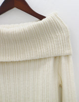 スプリットポイントオフショルダーニット/Split Point Off-Shoulder Knit (2color)