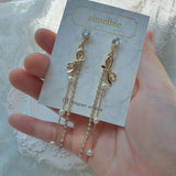 Ribbon and Crystal Drops Piercing - Gold