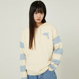 Big dolphin stripe hood knit