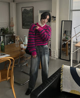 レッドドライデニムパンツ/Red dray denim