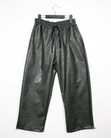レザーストリングワイドパンツ/Leather String Wide Pants (2color)
