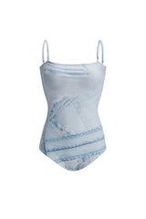 デニムプリントスイムスーツ / DENIM PRINTED SWIMSUIT (BLUE)