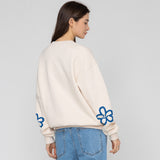 エルボー スプレー フラワー スマイル スウェットシャツ / Elbow Spray Flower Smile Sweatshirt
