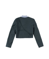 POCKET DETAILS ZIP-UP JACKET TEAL