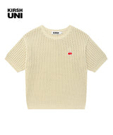スモールチェリーニット半袖Tシャツ / UNI SMALL CHERRY SHORT SLEEVED KNIT KS [BEIGE]