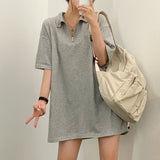 ショートスリーブドアノラックミニドレス / A short-sleeved anorak mini dress