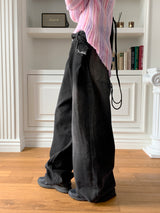 Holden Side Pintuck Washing Denim Long Wide Pants