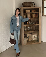Lavender crop denim jacket (2 color) (6694661292150)