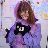 スカルインラブウールグローブ/0 5 skull in love wool gloves - BLACK