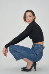 セミワイドストレートフィットスリットデニム / CLASS:y RIWON WORN SEMI WIDE STRAIGHT FIT SLIT DENIM PANTS [6873]