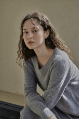 ウール Vニット/WOOL V-KNIT_GRAY