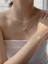 [92.5silver] シルキーハートネックレス