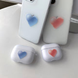 ブルー - カラー ジェリー ハート AirPods ケース_マット