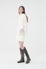 スモールチェリーショットニットフーディー／SMALL CHERRY SHORT KNIT HOODIE [CREAM]