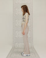 GRANNY SQUARE V-NECK CROP VEST  SAND BEIGE (6691440001142)