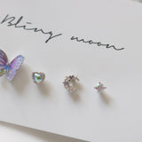 ルーシッドパープルルーシッドパープルバタフライピアス / [4 set] Lucid Purple Butterfly Piercing Set