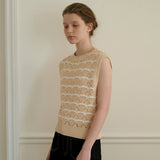 ウェーブニットベスト/Wave knit vest