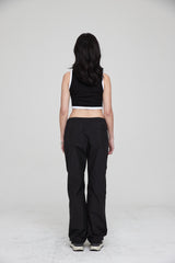 mii リブ クロップタンクトップ / mii RIBBED CROP TANK TOP BLACK