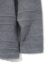 ミックス ジャカード ニット ロングスリーブ / Mix jacquard Knit Longsleeve K10 Overcast Melange