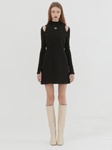 MINIMAL SIMBOL DRESS -BLACK (6642710249590)