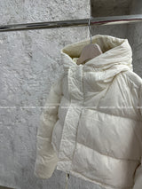 reversible duck down double-sided crop padded coat
