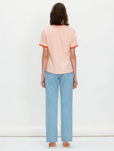 マンションバインディングTシャツ / Mansion binding tee - Peach